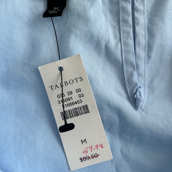 Preppy poplin blouse, 3/4 sleeve with ribbon tie - Picture 3 of 3